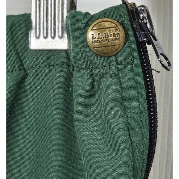 Vintage L.L. Bean Nylon Track Pants Size Medium Green Made In USA Full Zip Sides - Picture 3 of 7